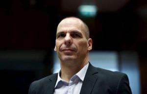 Greece's Finance Minister Yanis Varoufakis attends an European Union finance ministers meeting in Brussels, Belgium, May 12, 2015.   REUTERS/Francois Lenoir